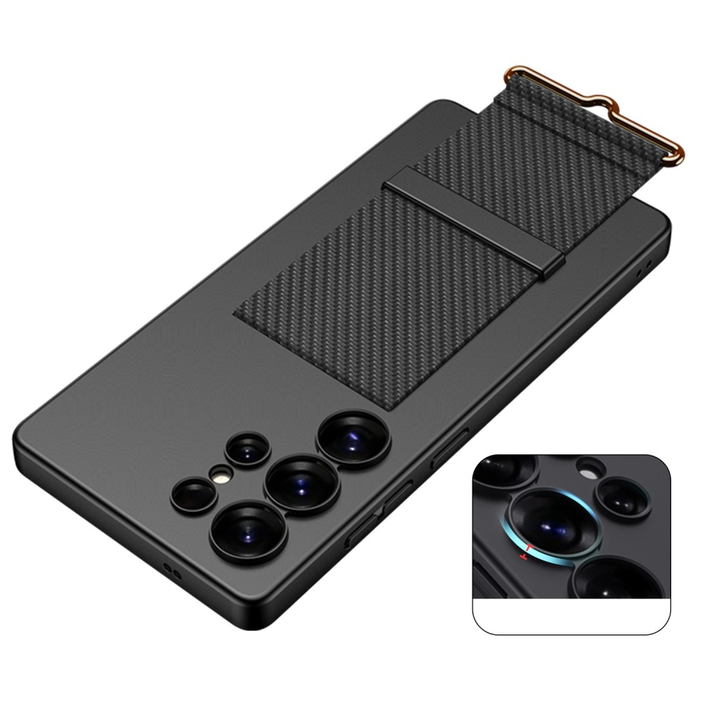 Samsung Galaxy S25 Ultra Hardcase Strap Cover Hülle mit Riemen - Grau
