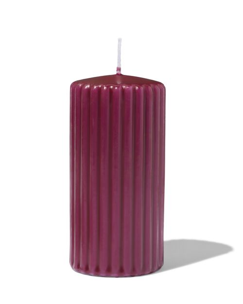 bougie 6 x 12 cm nervurée rouge foncé