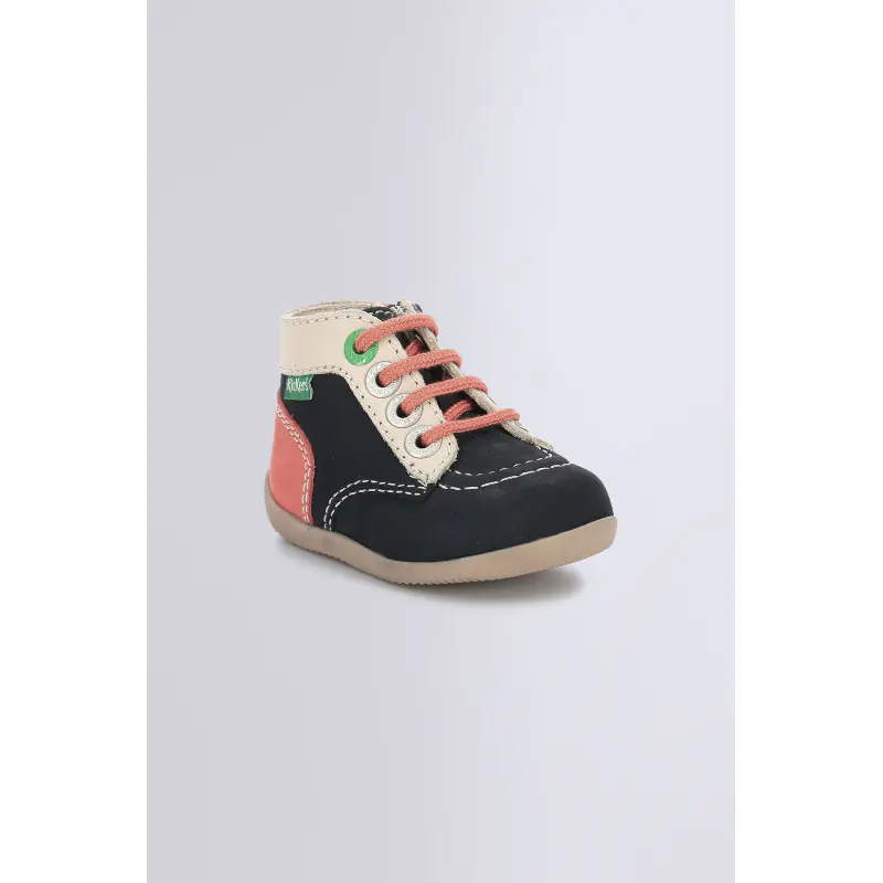 BONZIP MARINE BEIGE ORANGE BOTTILLONS Cuir Mixte