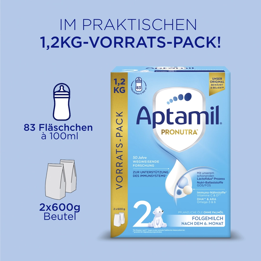 Aptamil Folgenahrung 2 Pronutra 1200 g ab 6 Monaten