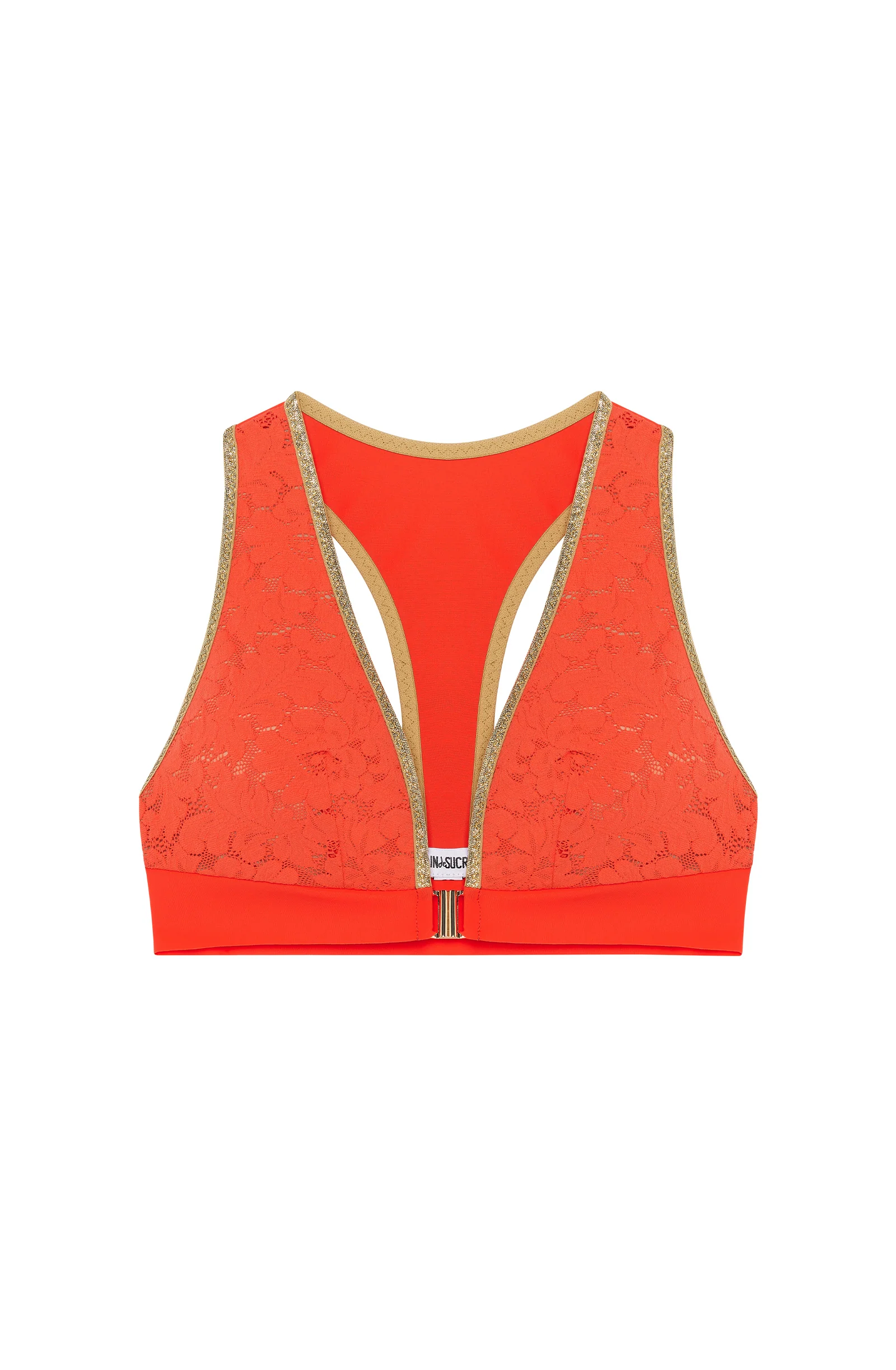 genia Soutien-gorge dos nageur orange en dentelle et lurex Orange