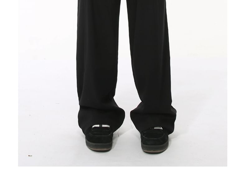 FAERIS - Hoge taille, effen, wijde broek