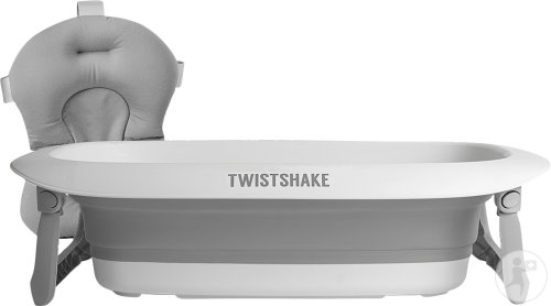 Twistshake Pack 1 Baignoire Pliante 30l + 1 Coussin De Bain Gris Pastel