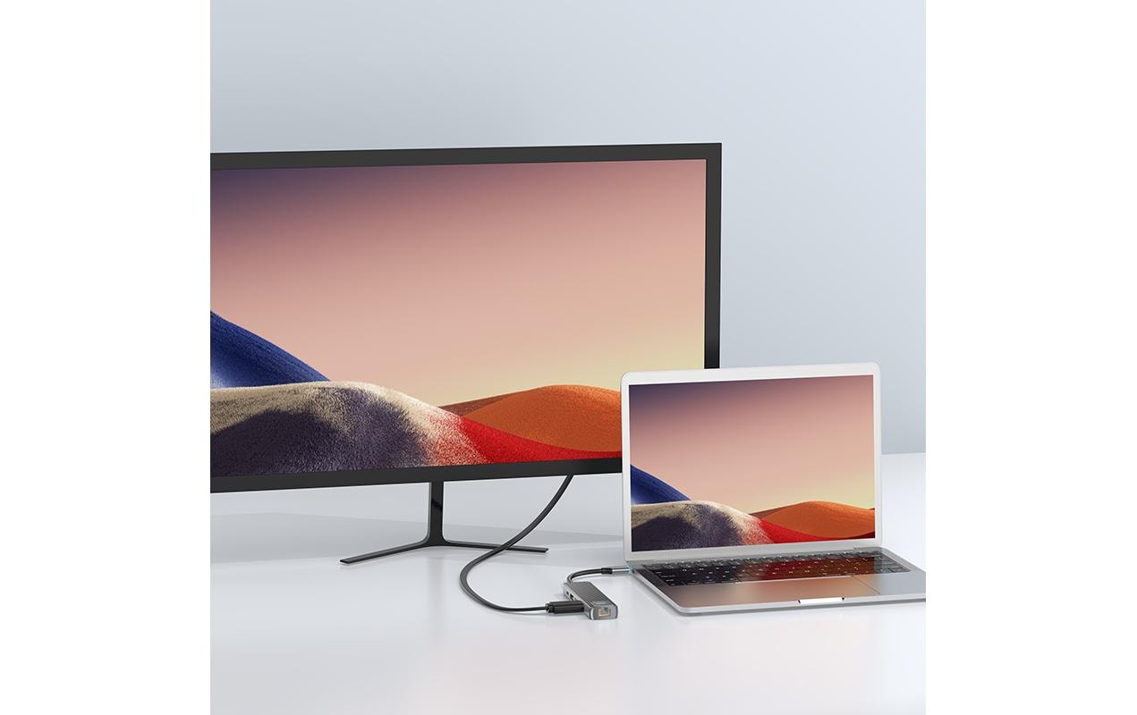 USB-C-MultiadapterKompakte USB-C-Dockingstation mit fünf Anschlussmöglichkeiten