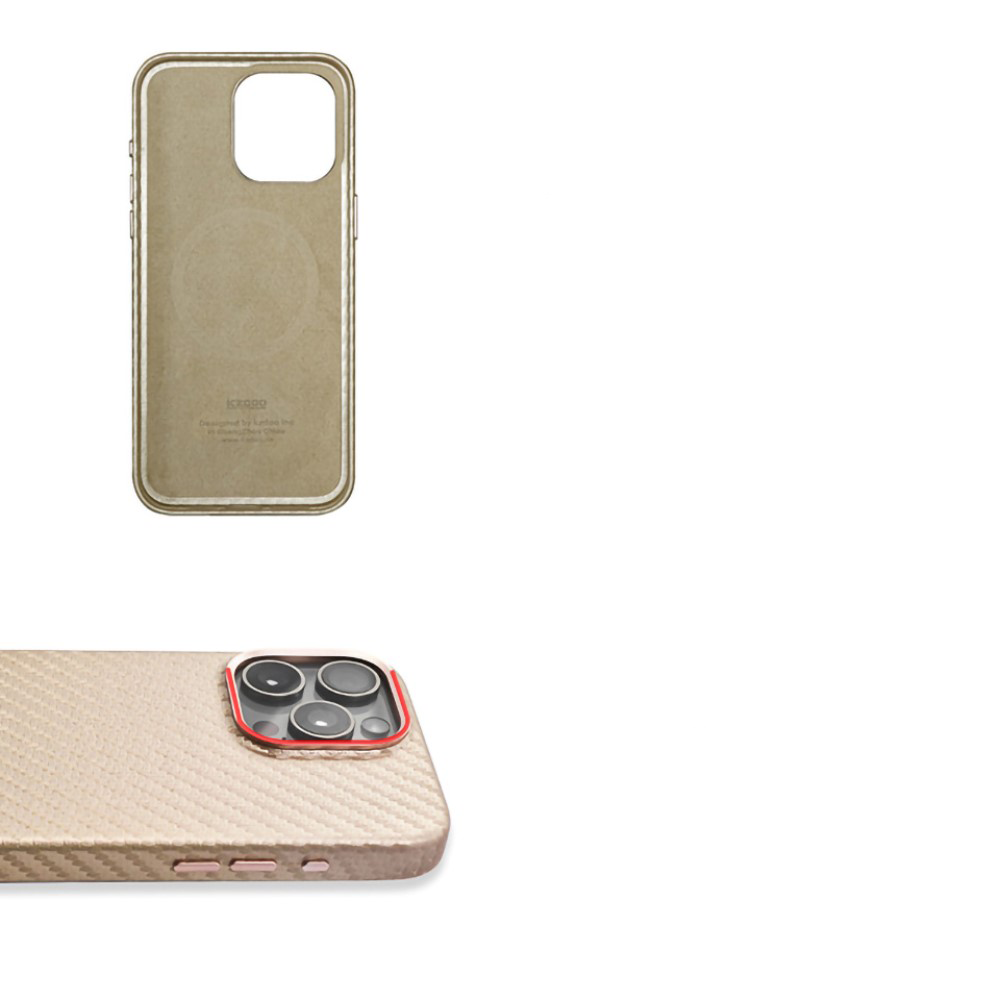 iPhone 15 Pro Max MagSafe Hardcase Hülle im Carbon Look - Gold