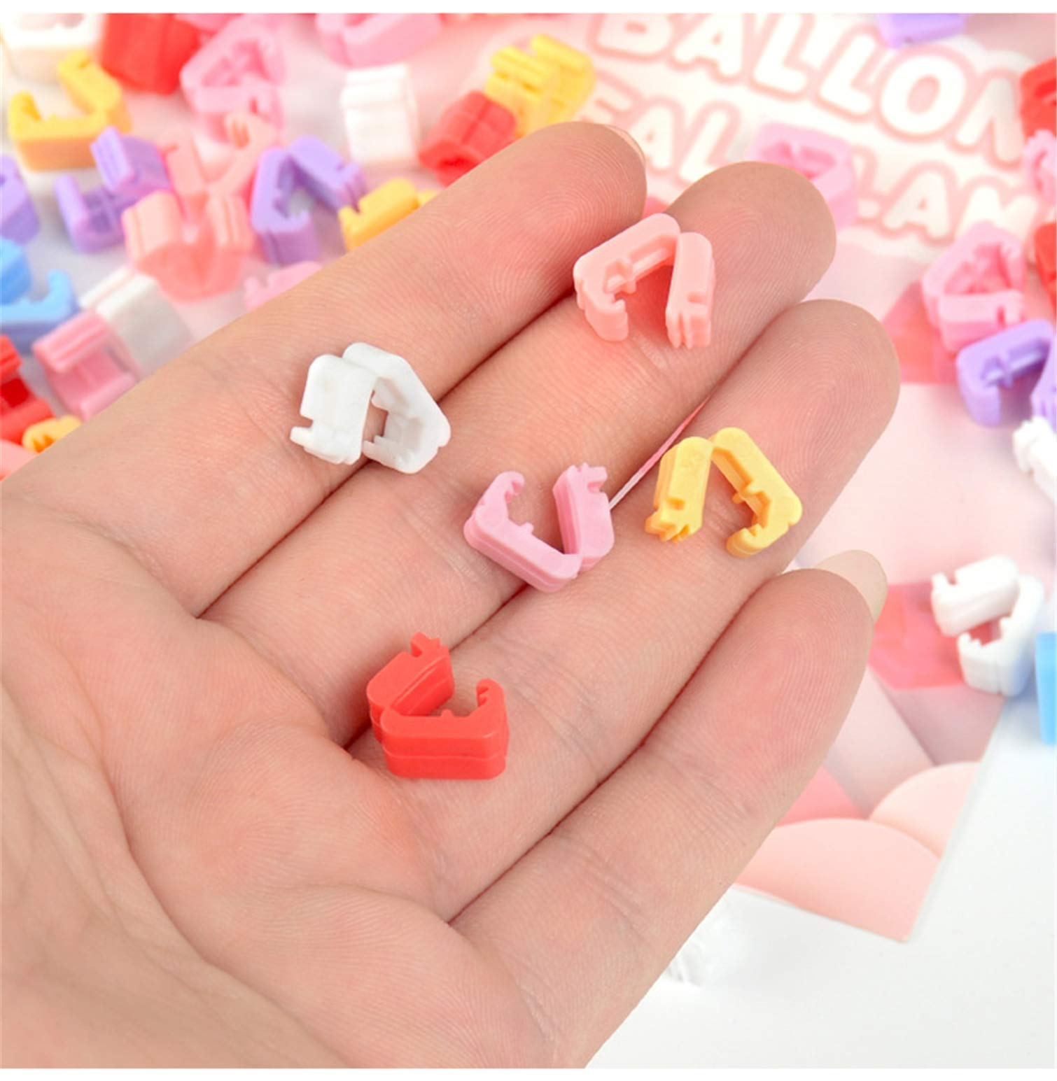 (100er Set) 12x8mm Party Ballon Clips Luftballon Mini Verschlüsse Bunte Ballon Knotenhilfe - Assortiert