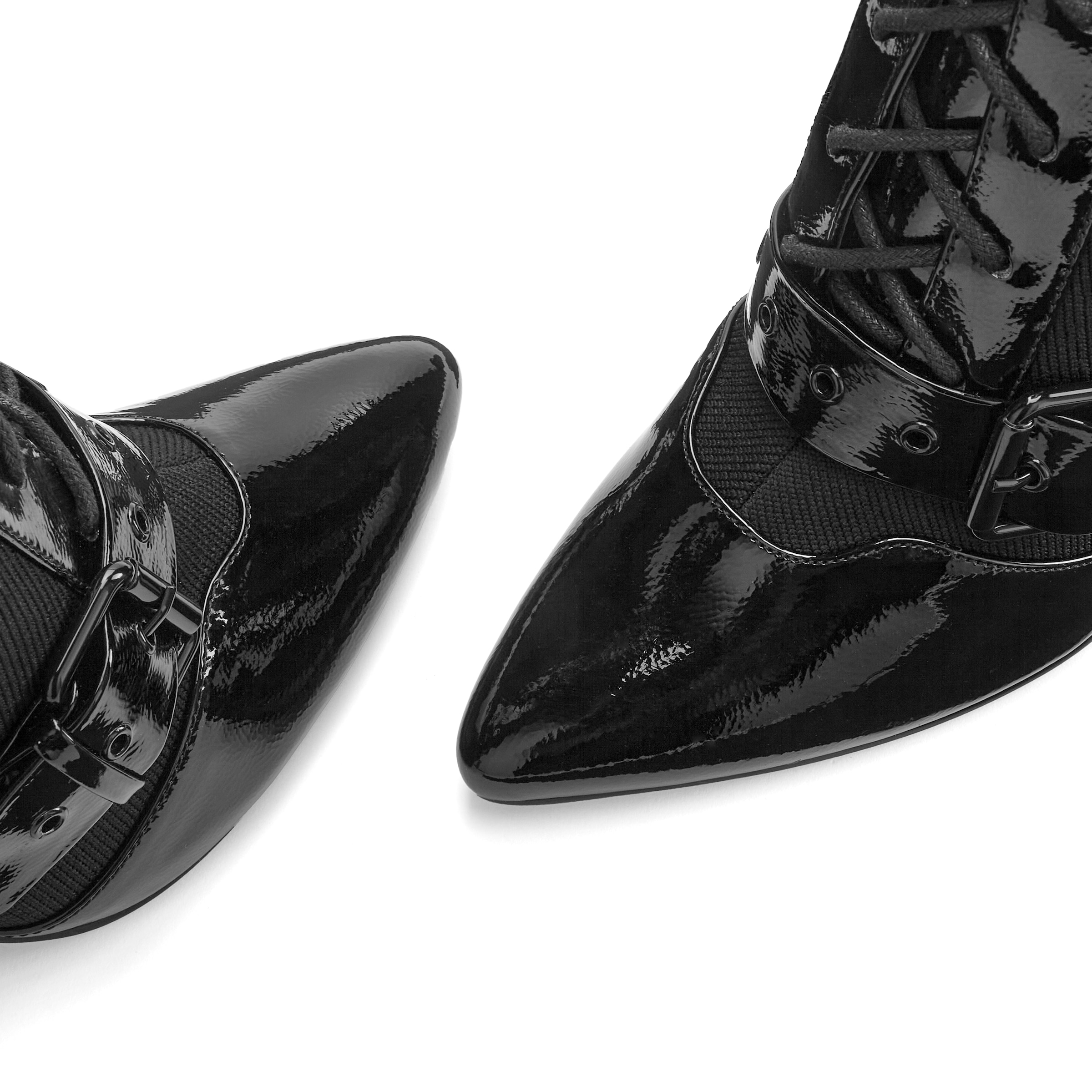 LASCANA Belle Affaire High-Heel-Stiefel »Schnürstiefel mit elastischem Schaft«  Erotische Lack-Optik, High-Heel-Stiefelette