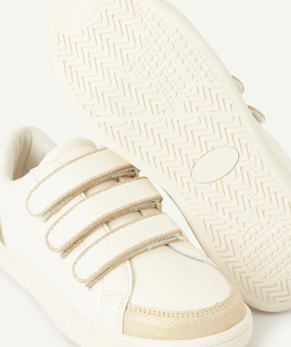 BASKETS BASSES FILLE EN FIBRES RECYCLÉES BLANCHES ET PAILLETÉES