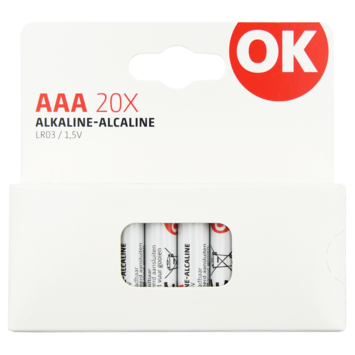 OK Batterij Alkaline AAA 20 stuks