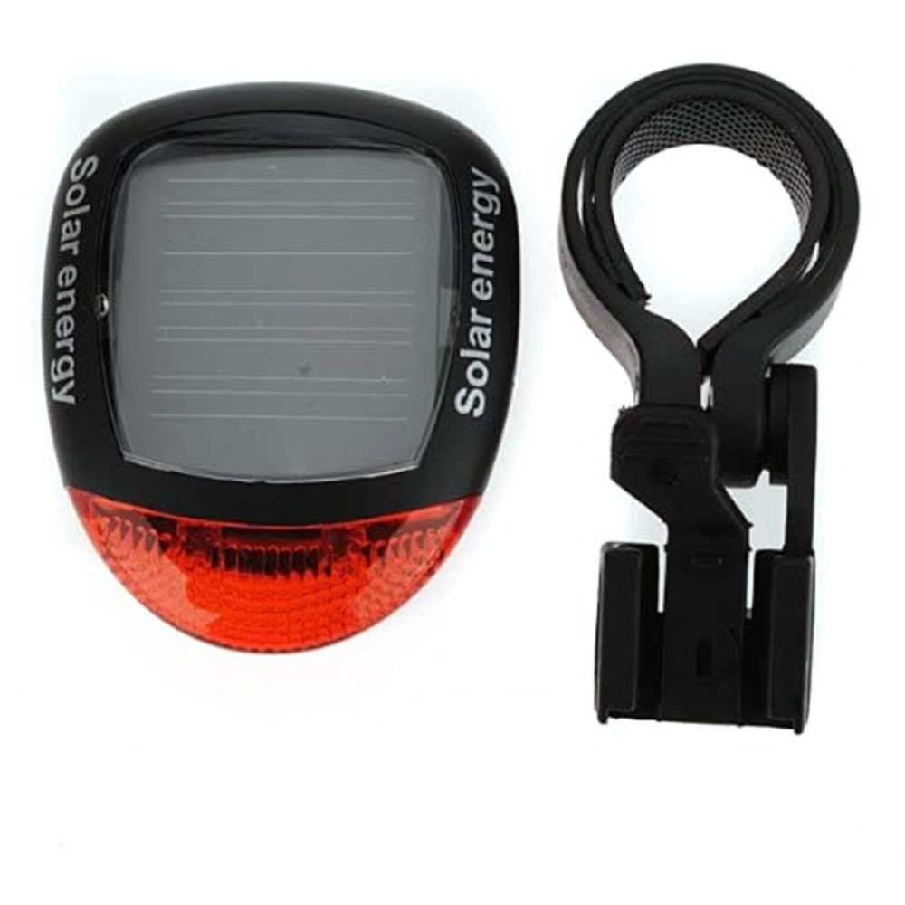 Solar Velo Fahrrad Rücklicht LED Warnlicht Rot (Spritzwasserfest) - Schwarz