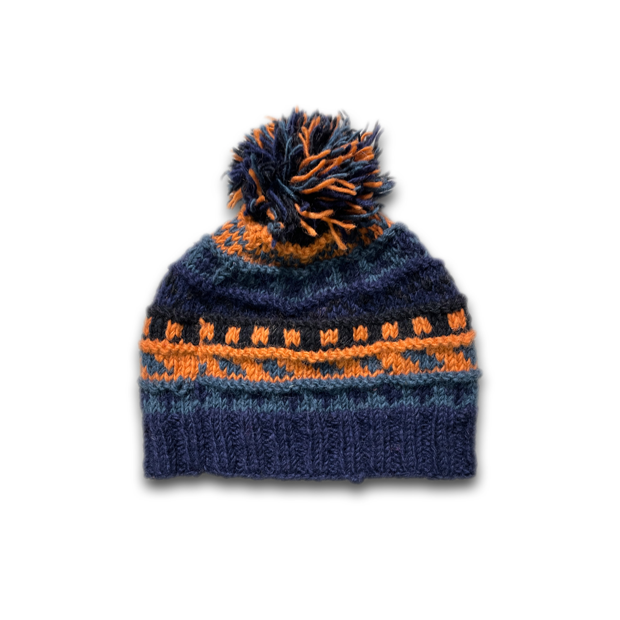 Bommelmütze blau-orange günstig bestellen