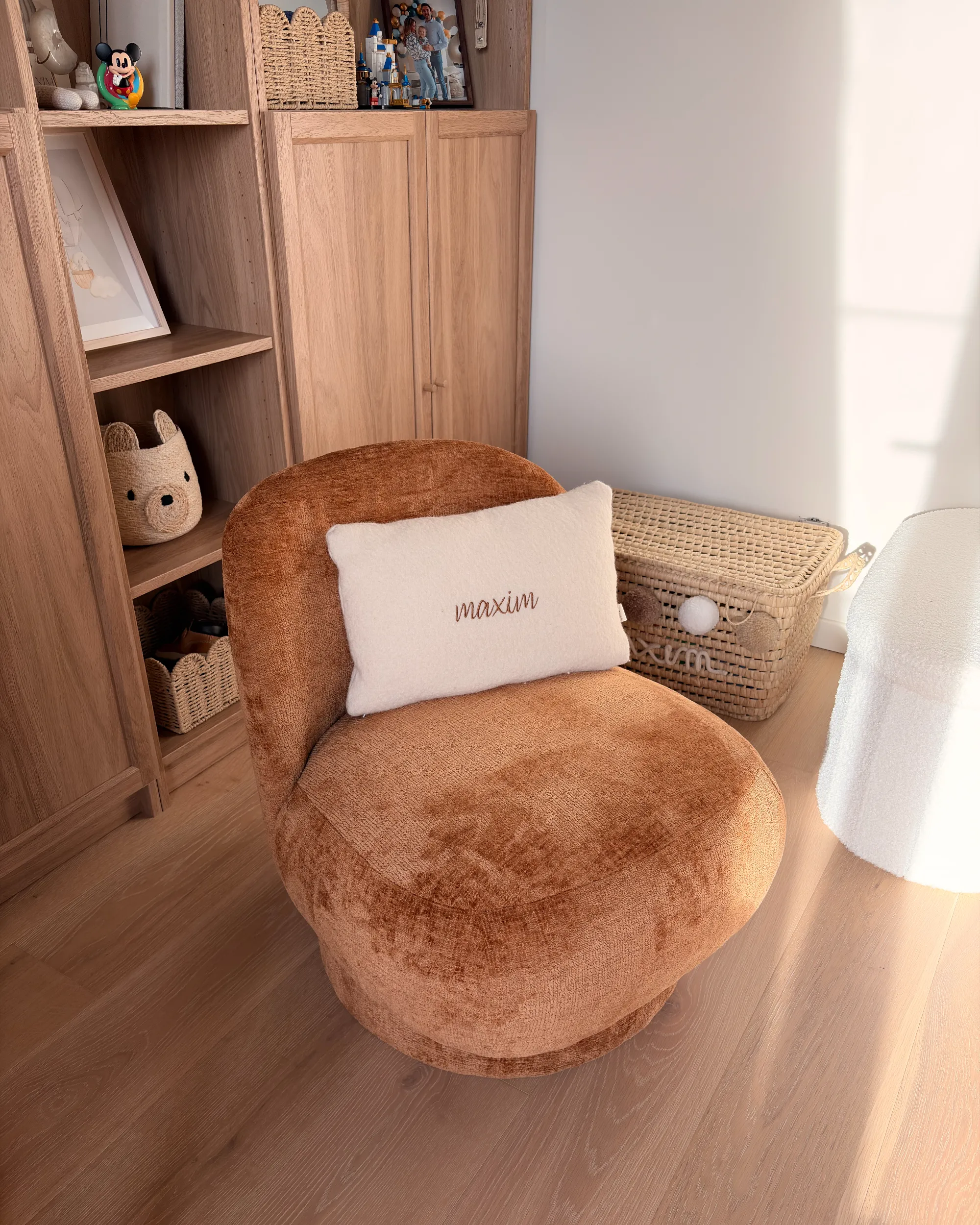 Draaifauteuil AYLO Chenille Goudbruin