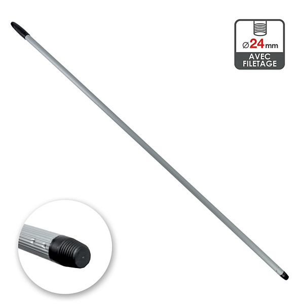 Manche métal Ø 24 mm 150 cm avec filetage