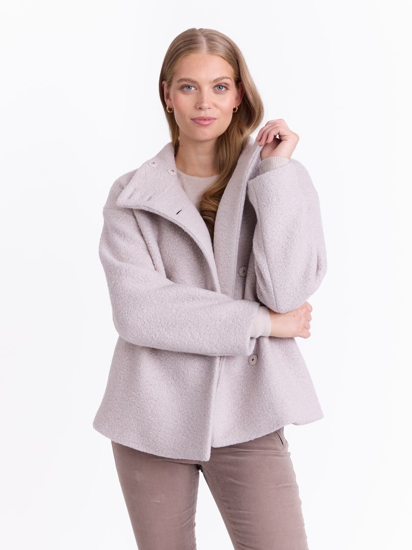 Marita boucle jakke White Sand
