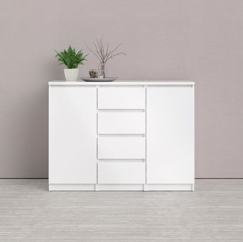 Leen Bakker - Naia - Dressoir - Hoogglans Wit - 4 Laden - 2 Deuren