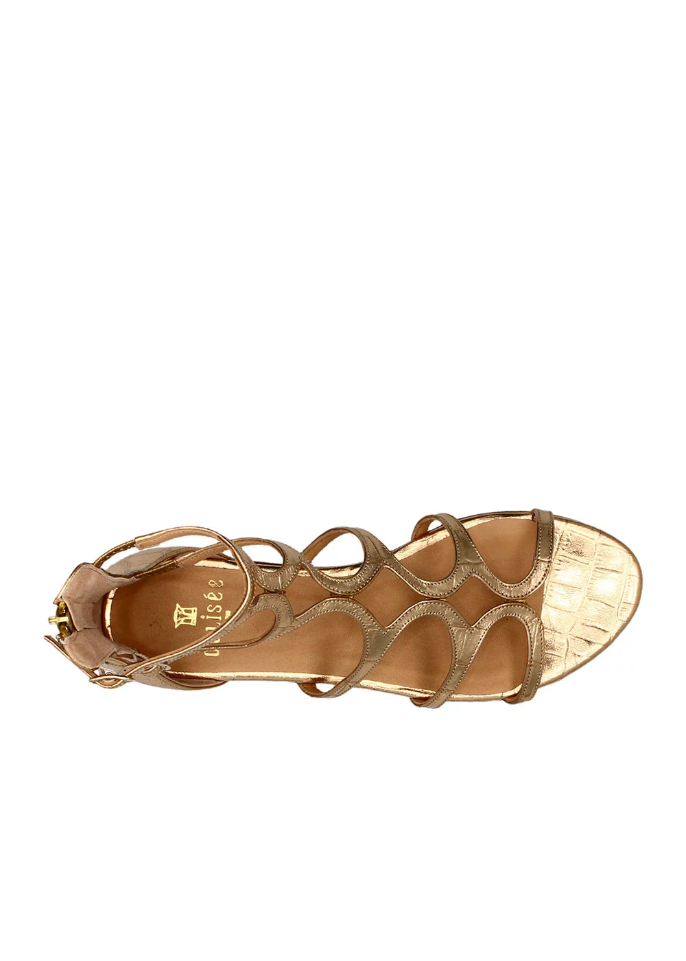 SPARTIATE MADELINE CUIR CROCO OR