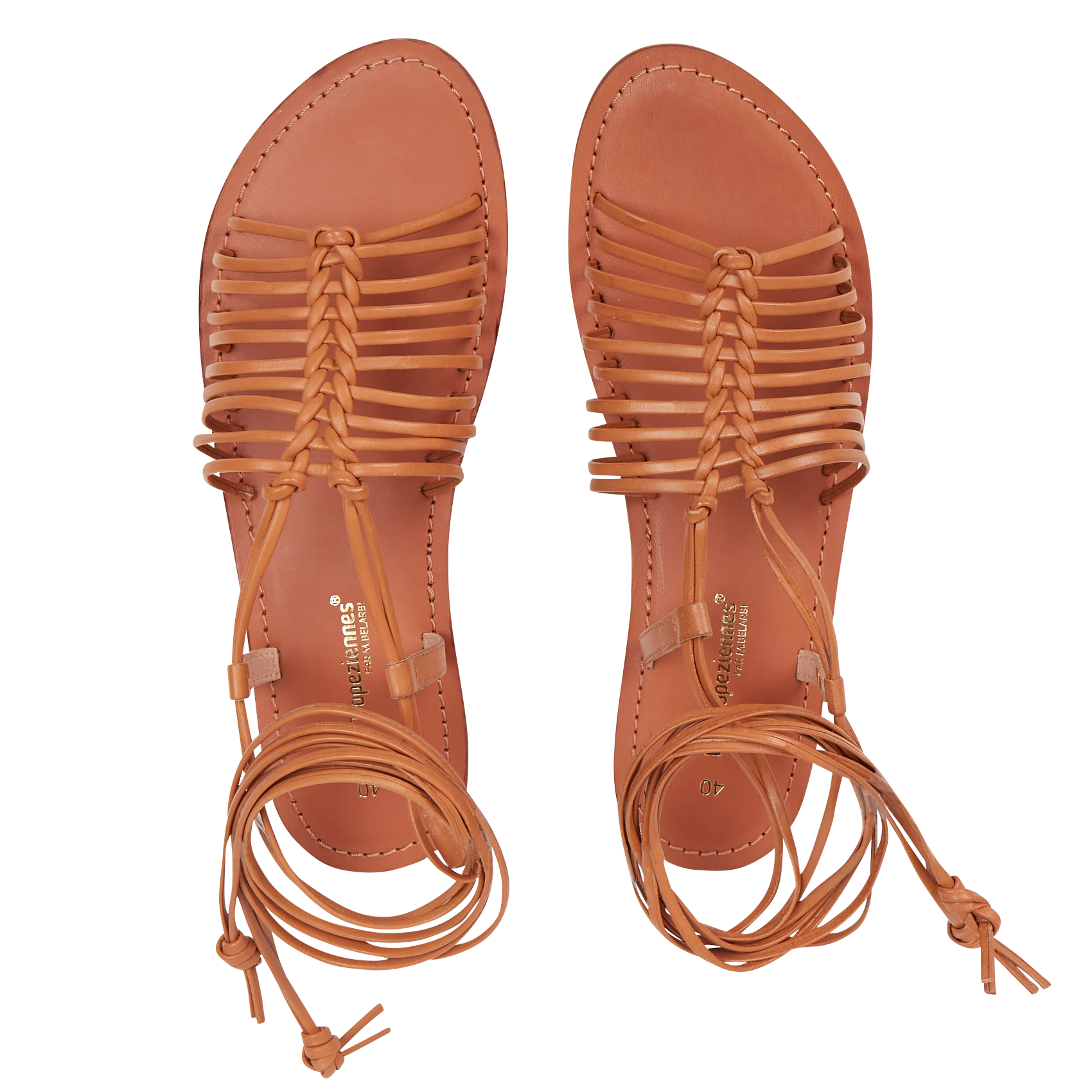 IDYLLE - Spartiates en cuir| Marron