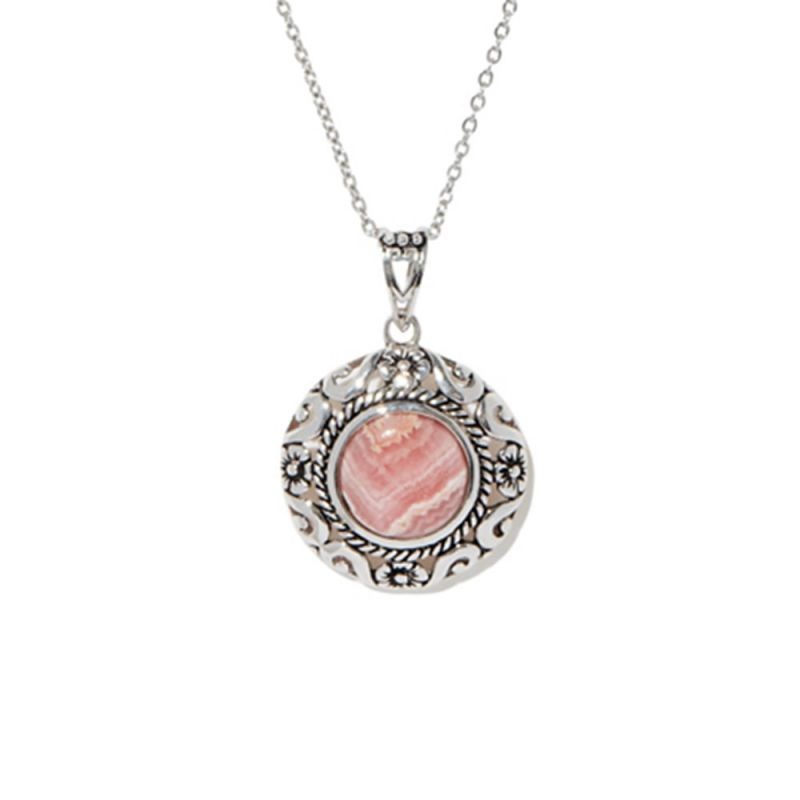 Pendentif argent massif et pierre naturelle