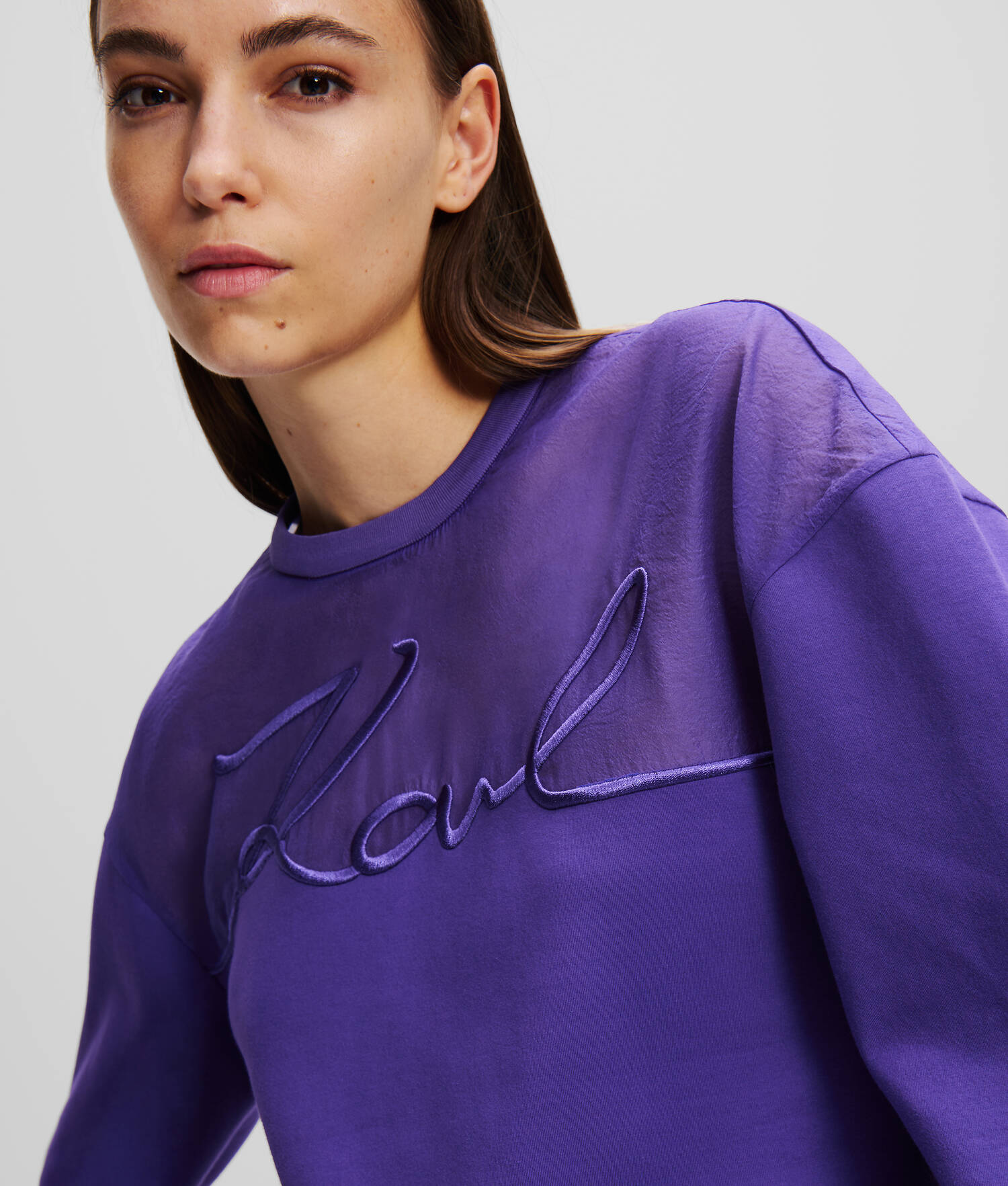SWEAT-SHIRT EN TISSU MÉLANGÉ KARL SIGNATURE