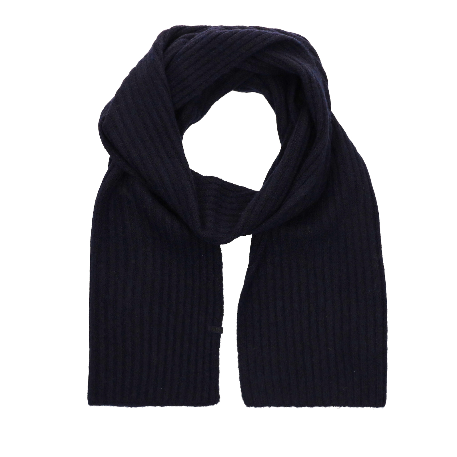 Blauwe sjaal met ribbel details