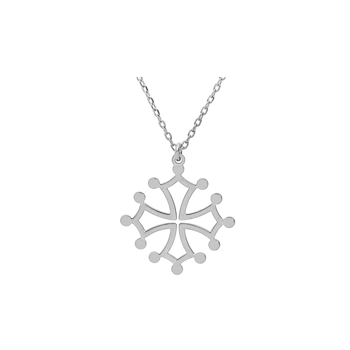 Collier Croix Occitane - Grand modèle  Argent