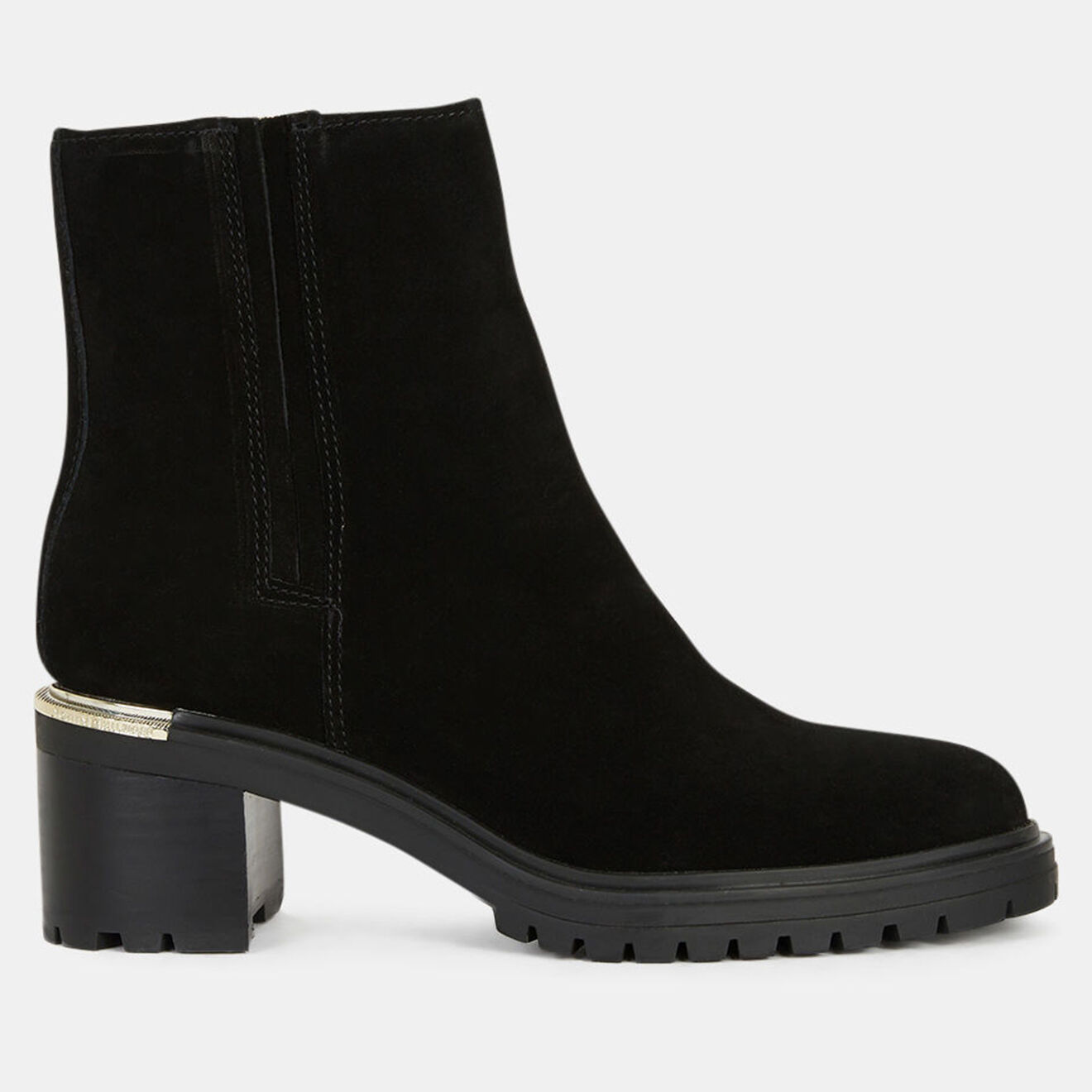 Tommy Hilfiger Bottines en Velours de Cuir Tl noires - Talon 6,5 cm