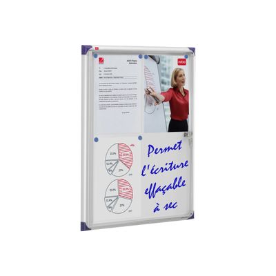 Nobo - Vitrine intérieure 4 A4 (510 x 680 mm) - cadre aluminium fond métal