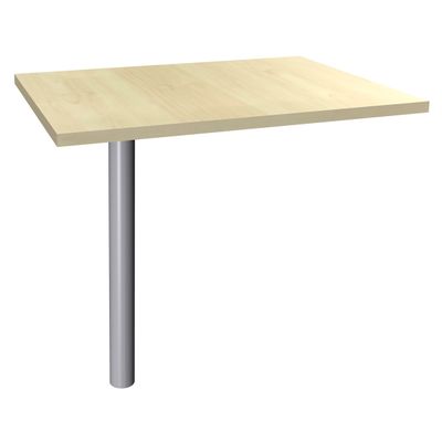 Extension IDRA/DUAL sur pied tube - 80 x 60 cm - Pied alu - plateau imitation Erable