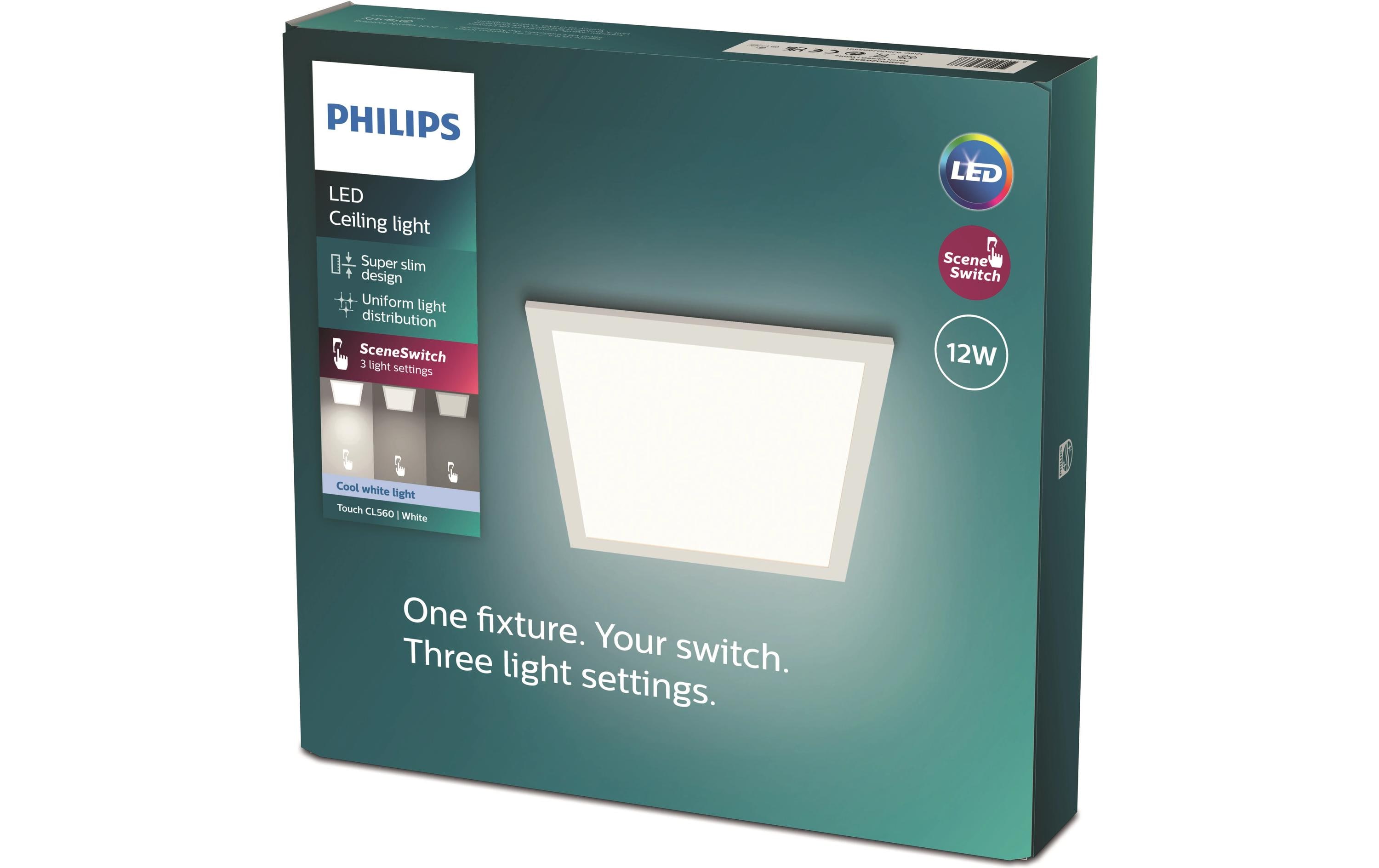 Deckenleuchte Touch SceneSwitch 12 W, 4000 K, WeissQuadratische LED-Leuchte mit Lichtanpassung