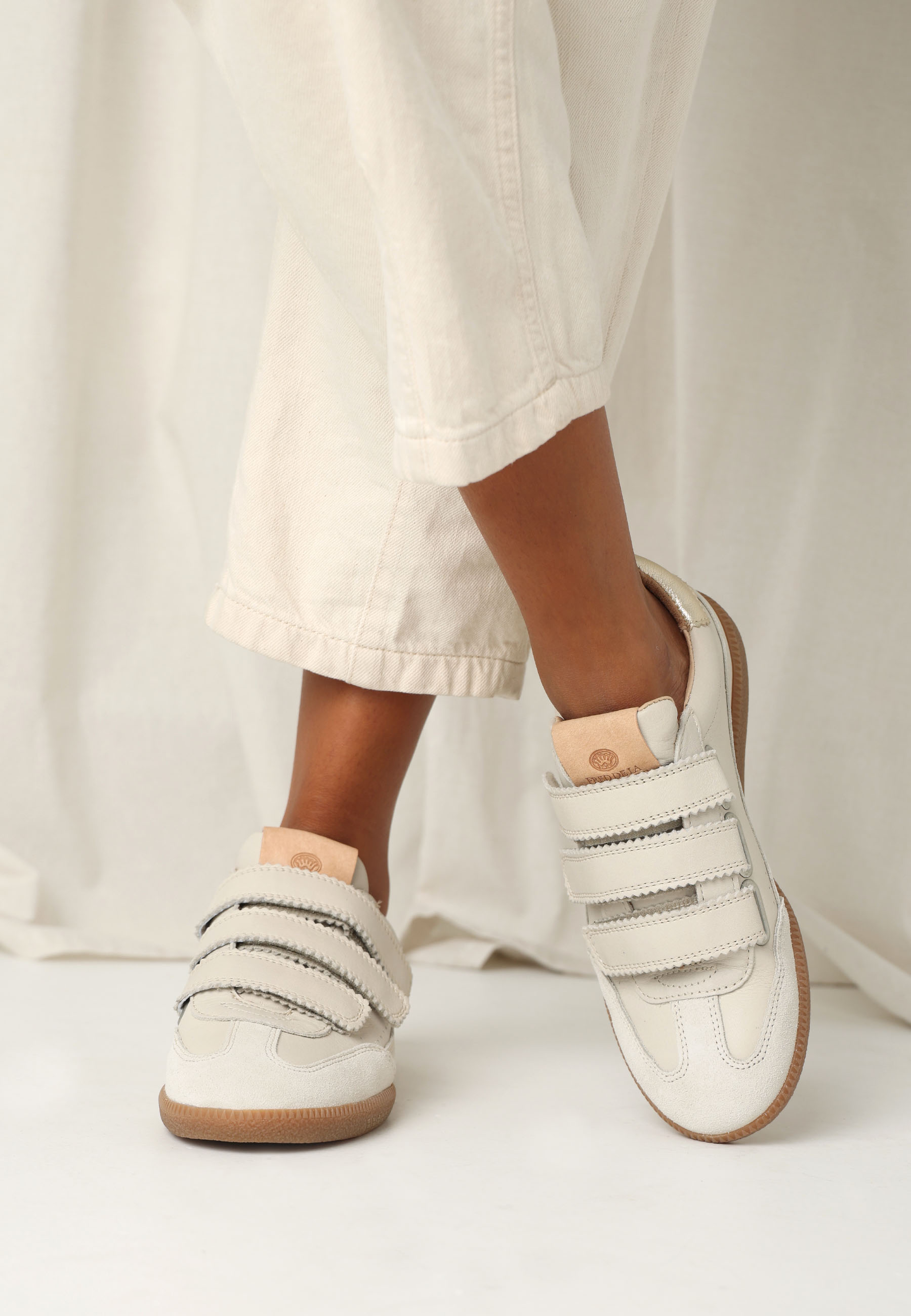 PEARL VALENCIA Sneaker leather metallic Off White