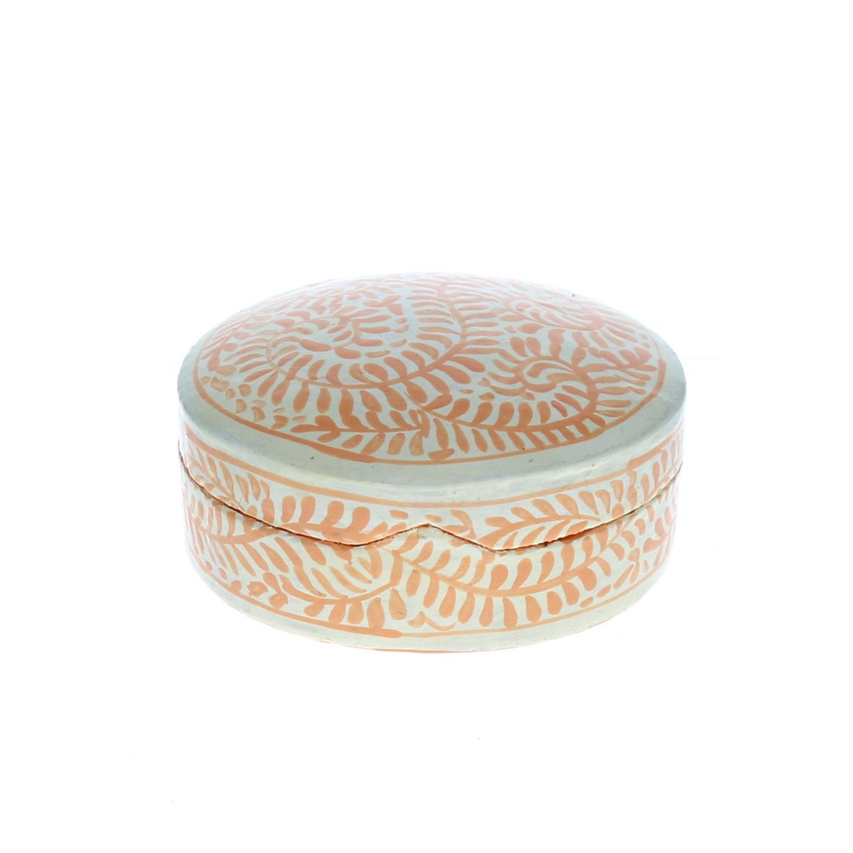Boîte ronde à motifs orange