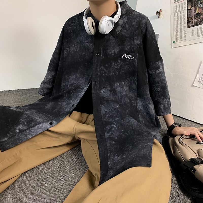 Blueforce - Tie-Dye Print Shirt met Elleboogmouwen