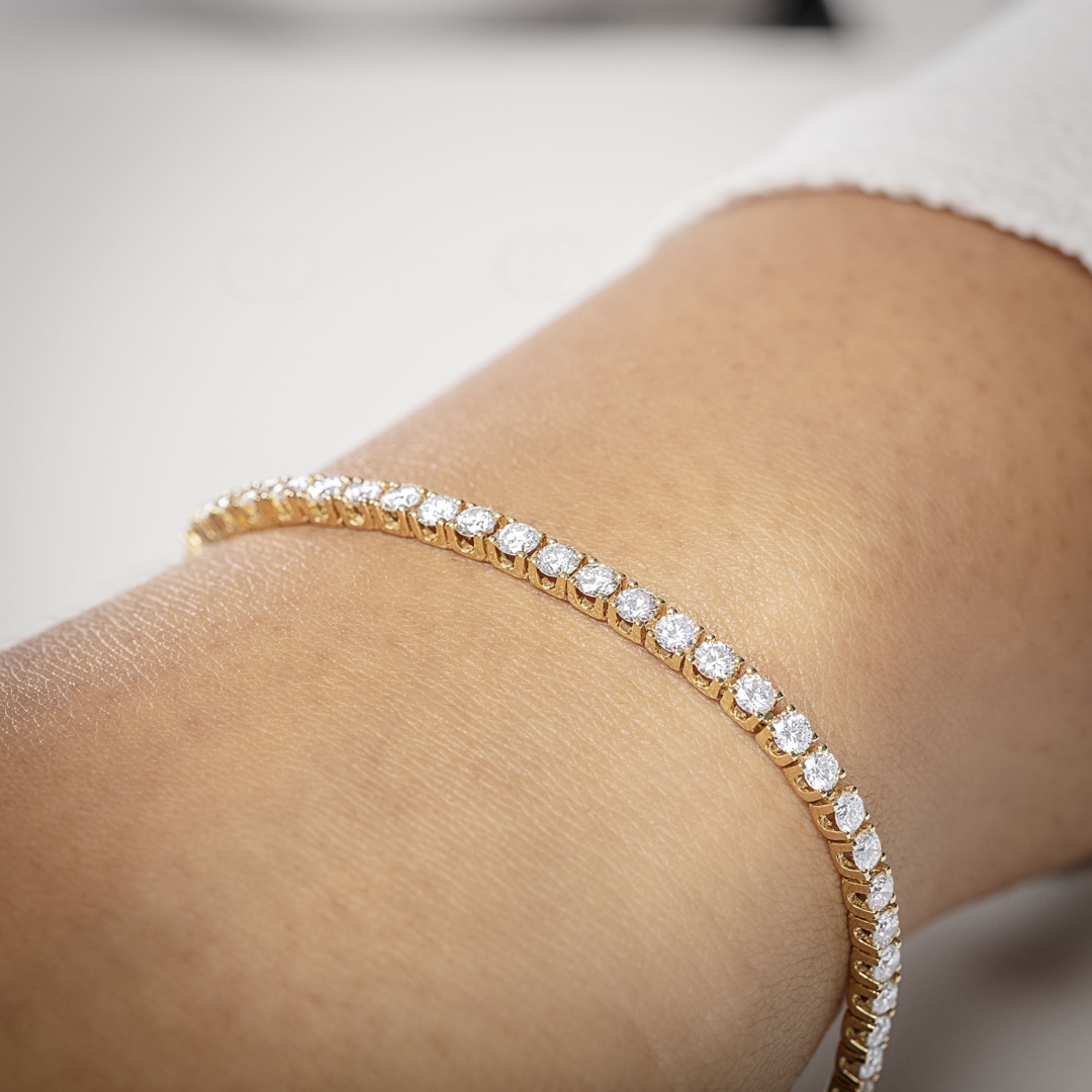 5.00 Karat Diamanten Tennisarmband 750/18 K Gelbgold
