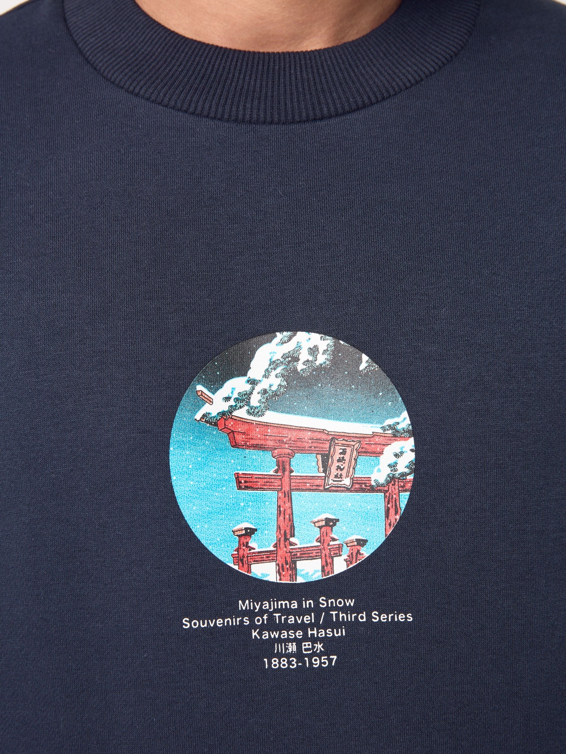 Donkerblauw - Hokusai kerstsweater