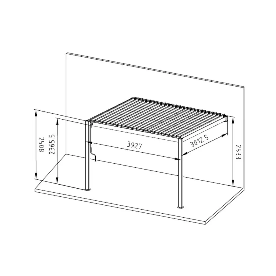 Mirador Classic overkapping muur 300 x 400 cm antraciet
