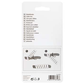 Kabelbinder spiraal 2 kleuren 90mm - 2 stuks