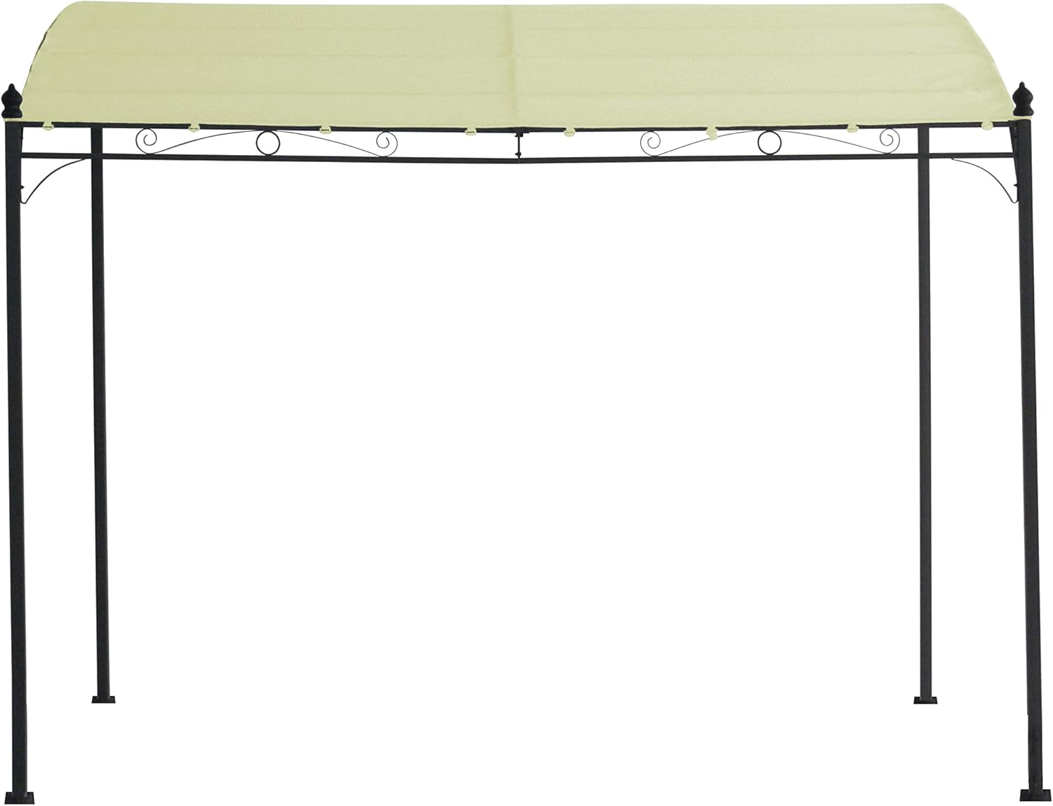 DEGAMO Anbaupavillon Mantova 300x250cm, Stahlgestell schwarz + Dach wasserdicht Ecru