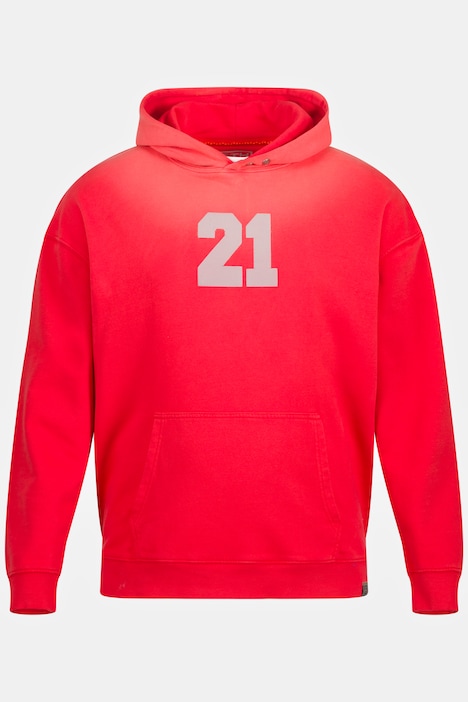 STHUGE Hoodie mit Vintage Look, Oversized, Brustprint, Kapuze, Langarm, bis 8 XL