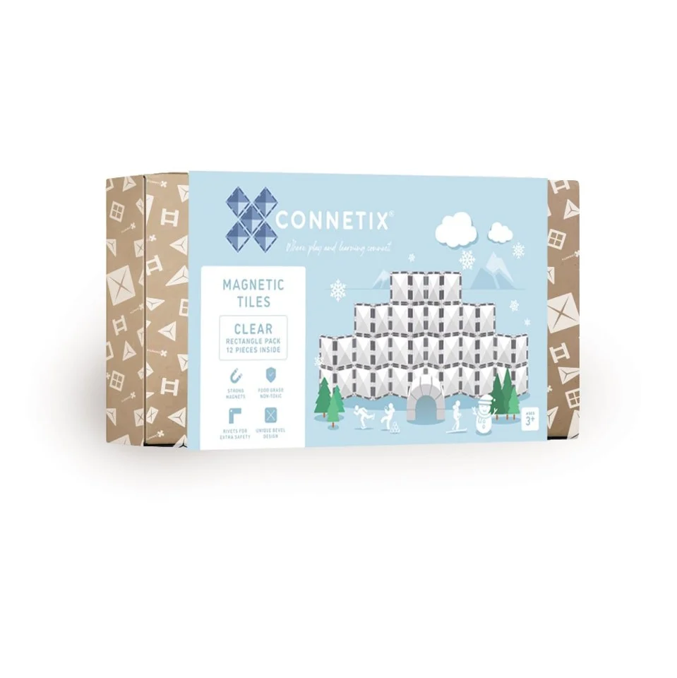 Connetix - Rectangle Pack - 12 dele - Clear (CT-C-00012-RE)