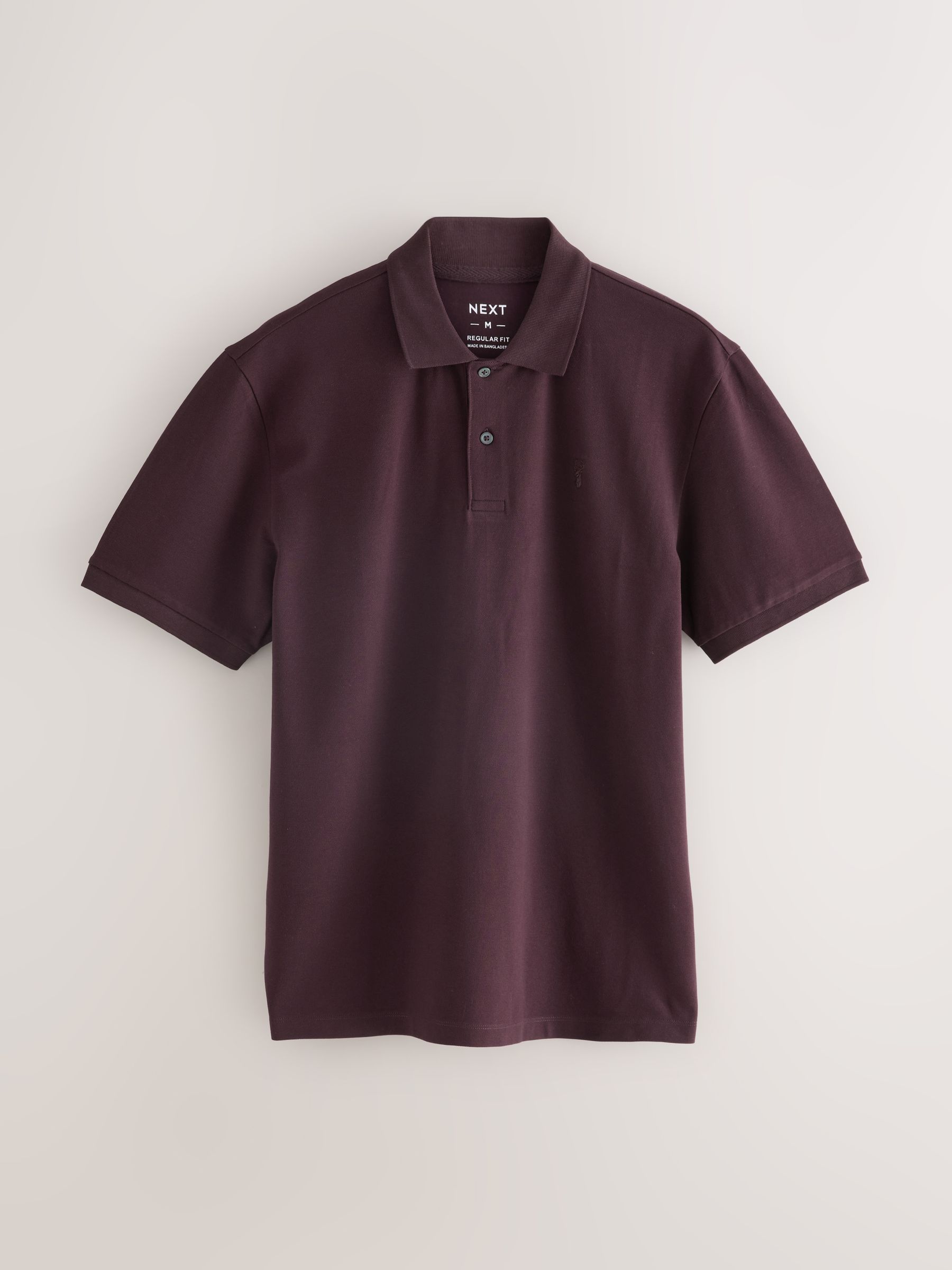 Bordeauxrood - Normale Pasvorm - Long-Sleeve Pique Polo Shirt