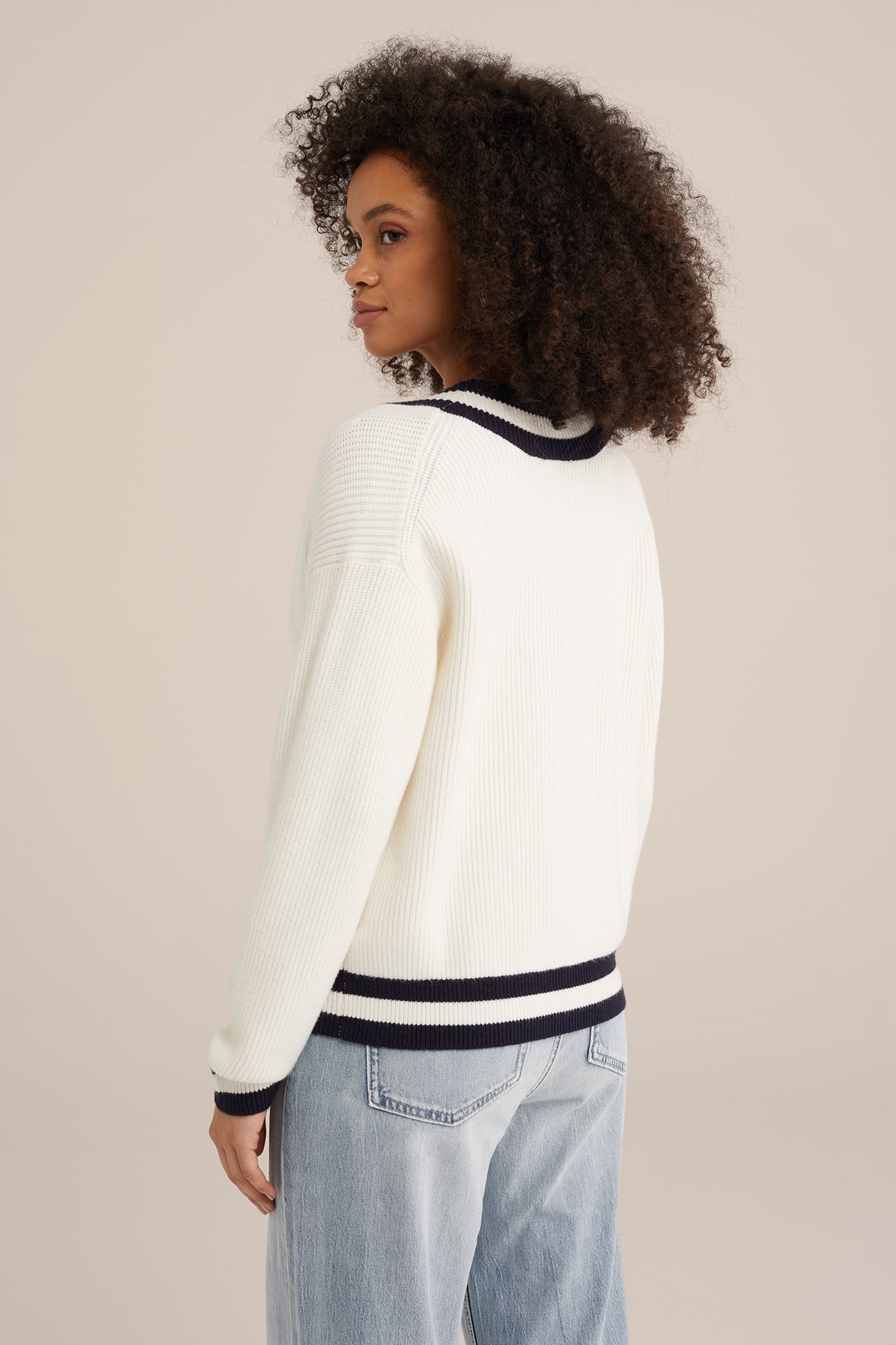 trui met structuur WE Fashion Gebroken wit