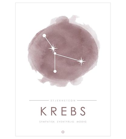 Citatplakat Poster - A3 - Sternbild - Krebs - Pink