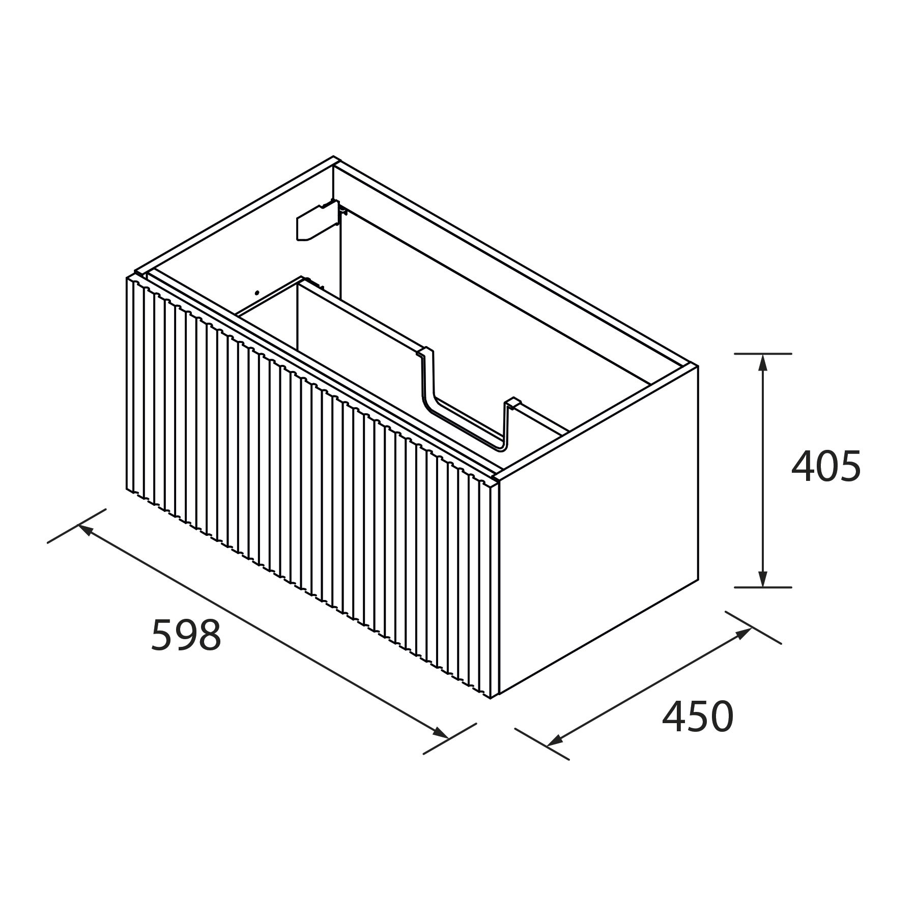 Muebles Sierra badmeubel ribbelfront 120cm warm eiken zonder waskom