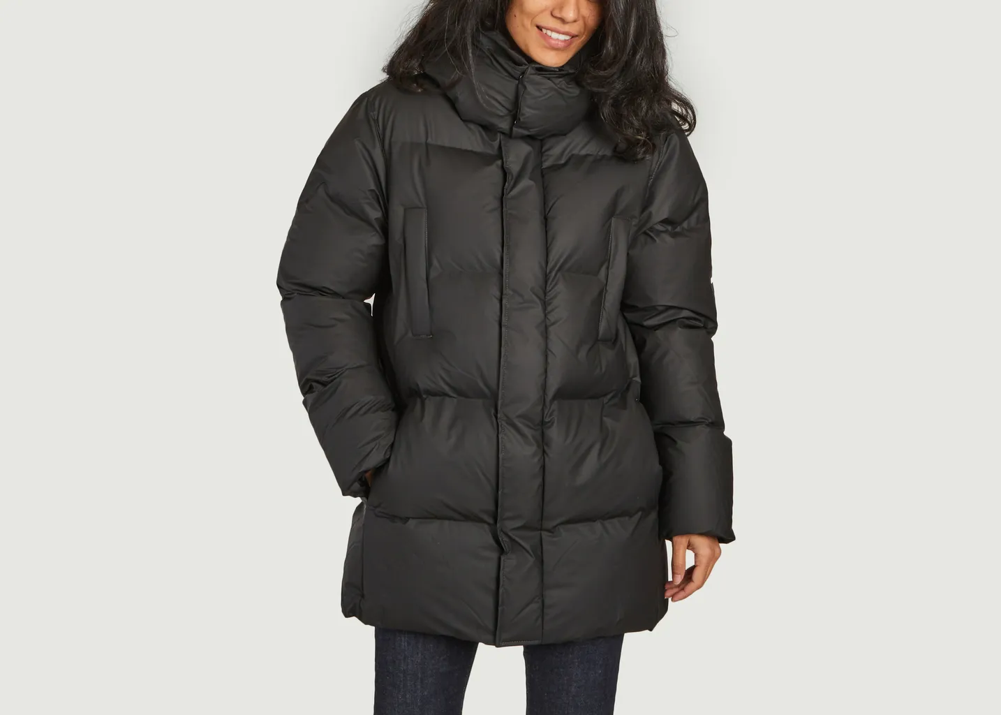 Doudoune mi-longue coupe boxy Rains