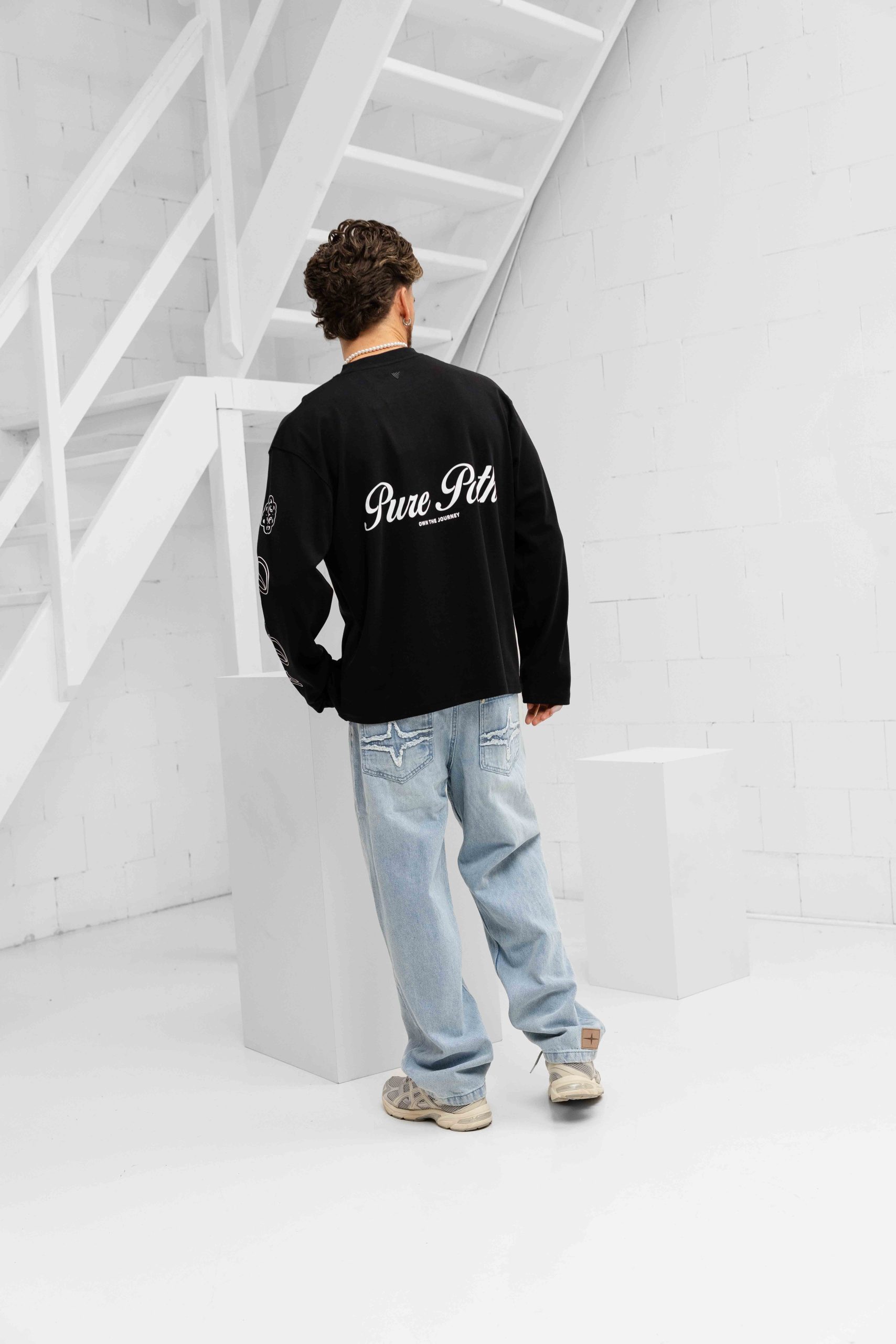 Pure Path Essence Of Life Longsleeve T-Shirt Heren Zwart