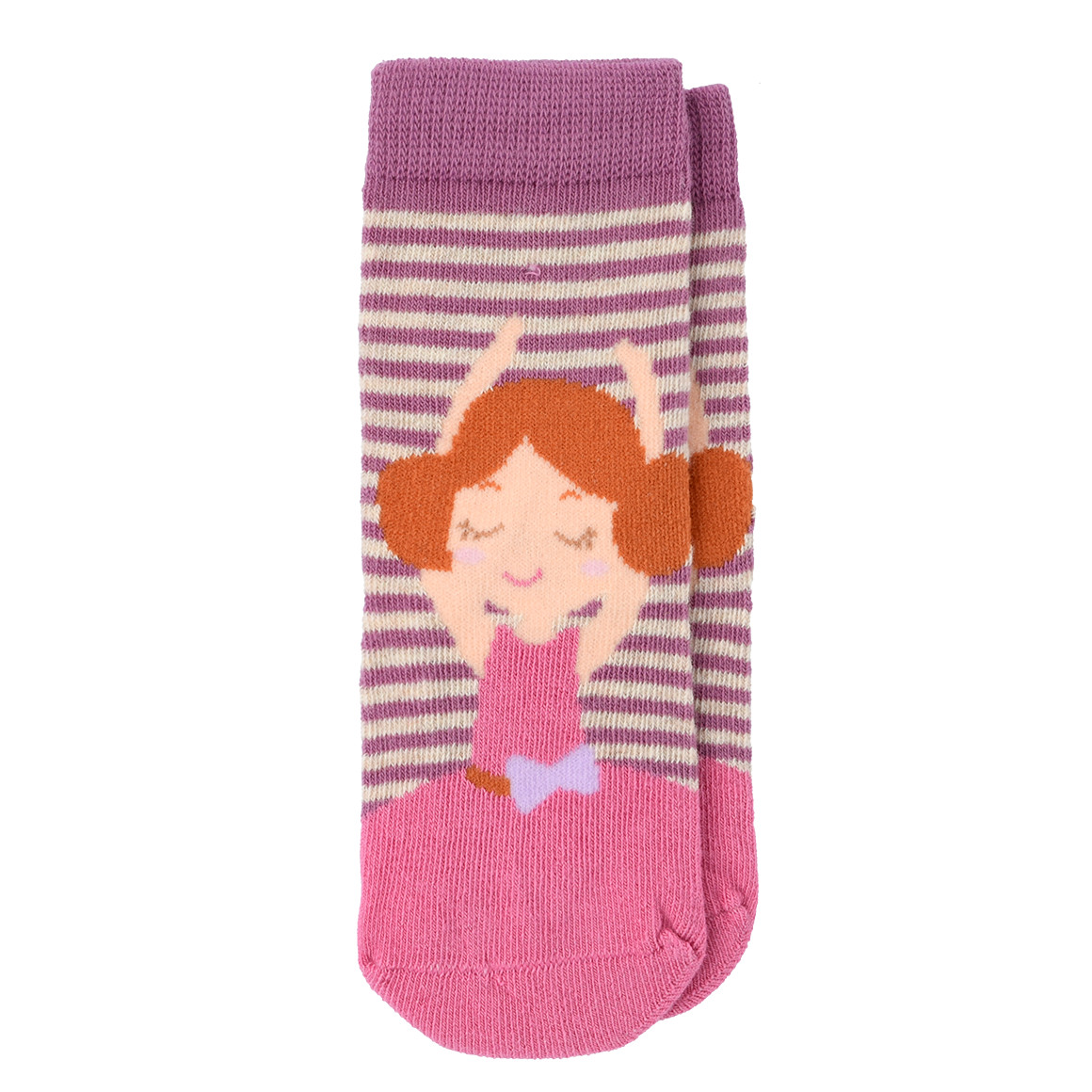 5 Paar Baby Socken in verschiedenen Dessins helllila / dunkelrosa