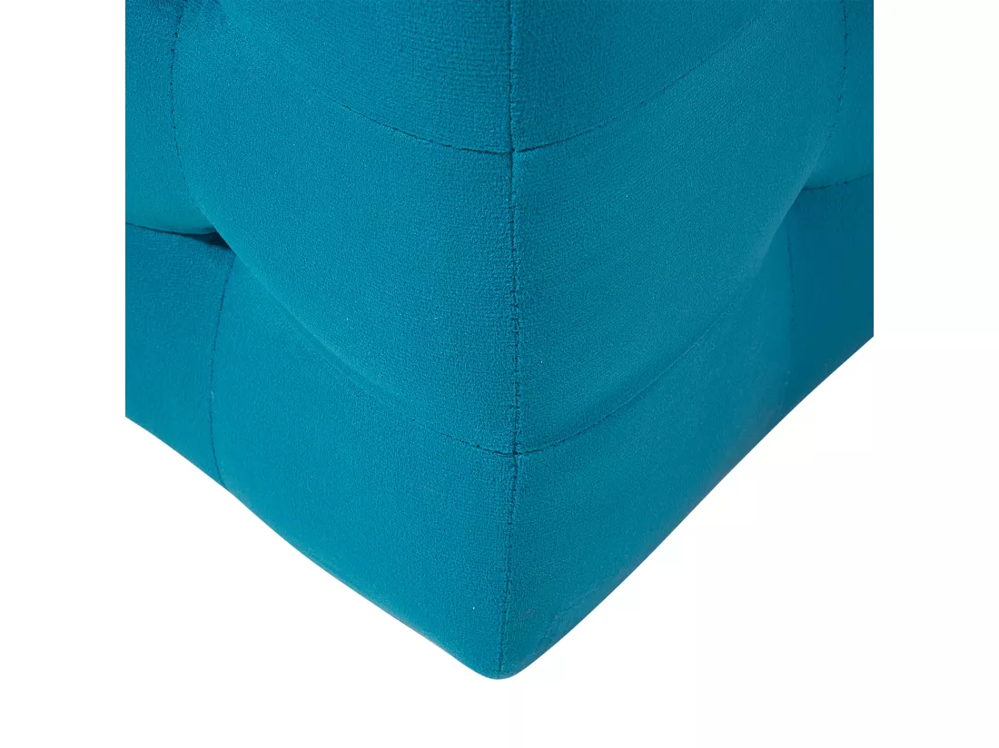 Pouf de rangement MICHIGAN Velours 72 cm 42 cm Bleu azur