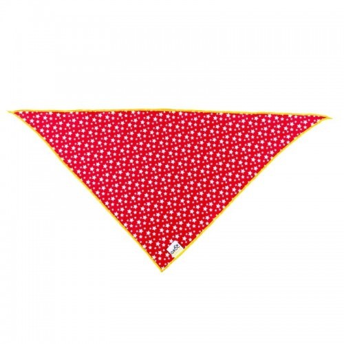 Bandana vermelha com estampa de estrela para cachorro