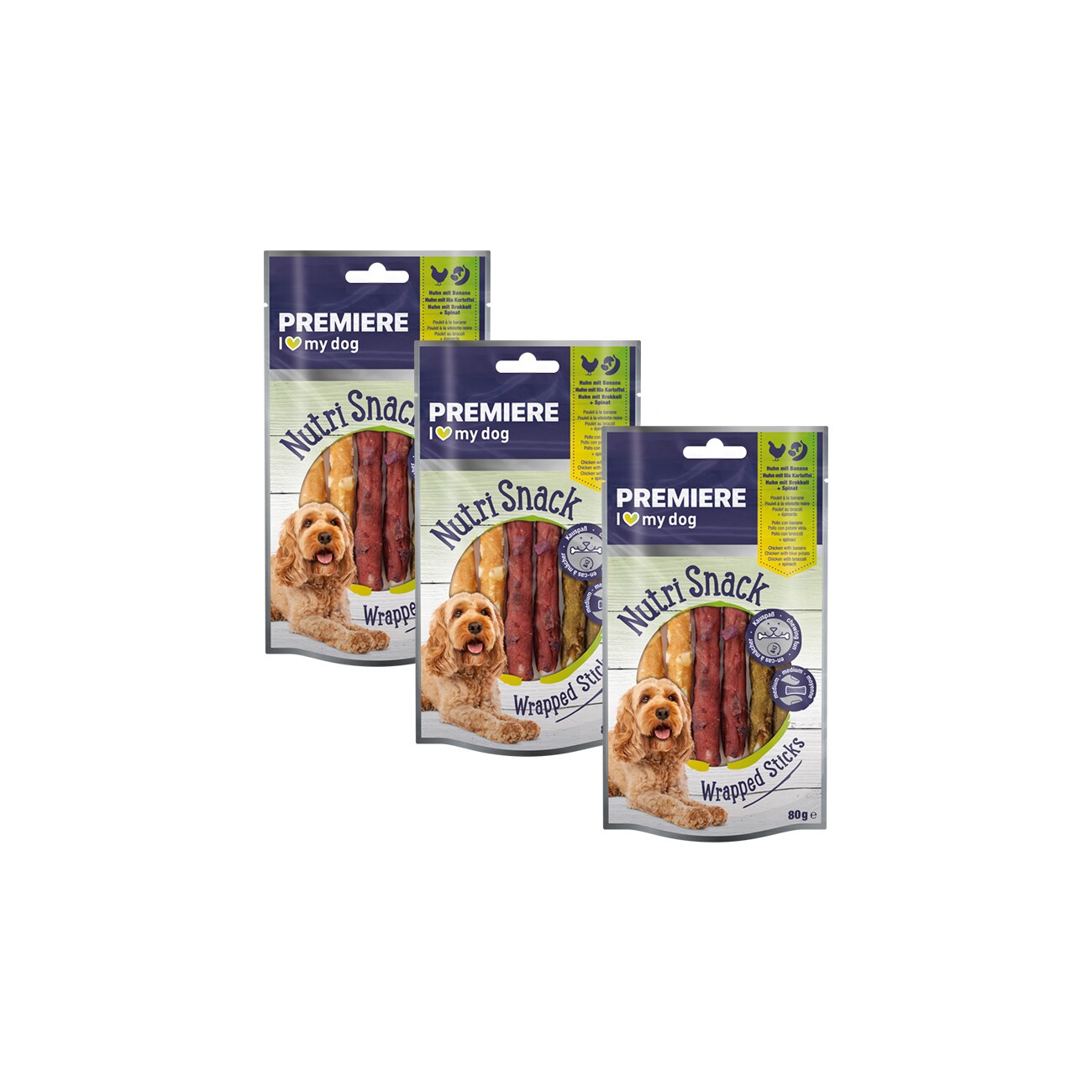 PREMIERE Nutri Snack Wrapped Sticks verschiedene Sorten 3x80 g