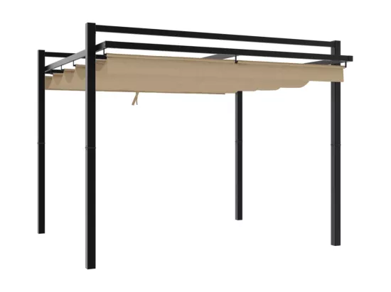 Tonnelle de jardin avec toit rétractable taupe 3x3 m aluminium